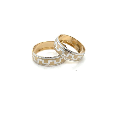 14k Gold Zig Zag Wedding Bands
