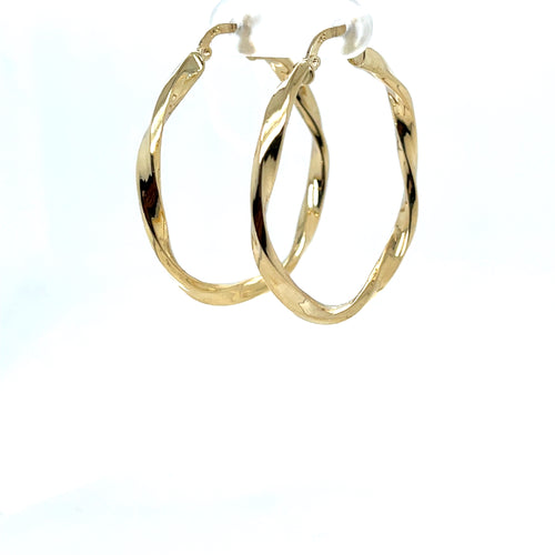 14k Gold Twisted Earrings