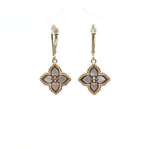 14k Gold Clover Dangle Earrings