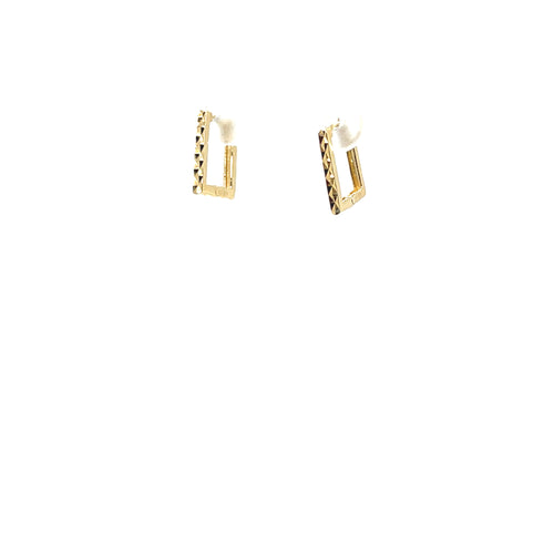 14k Gold Square Huggies