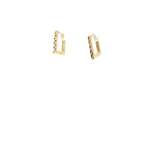 14k Gold Square Huggies