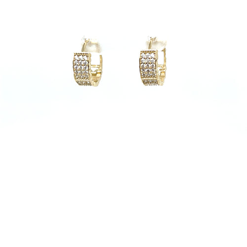 14k Gold Cz Huggies