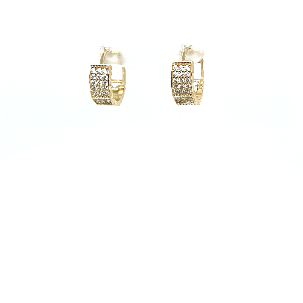 14k Gold Cz Huggies