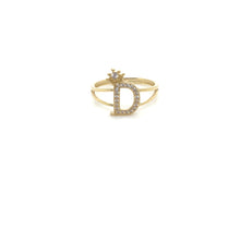 Load image into Gallery viewer, 14k Gold Letter Crown Ring