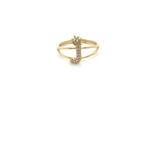 Load image into Gallery viewer, 14k Gold Letter Crown Ring