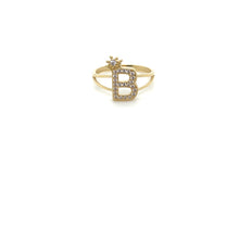 Load image into Gallery viewer, 14k Gold Letter Crown Ring