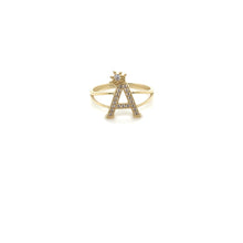 Load image into Gallery viewer, 14k Gold Letter Crown Ring