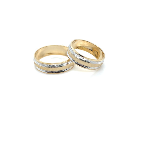 14k Gold Lines Wedding Bands