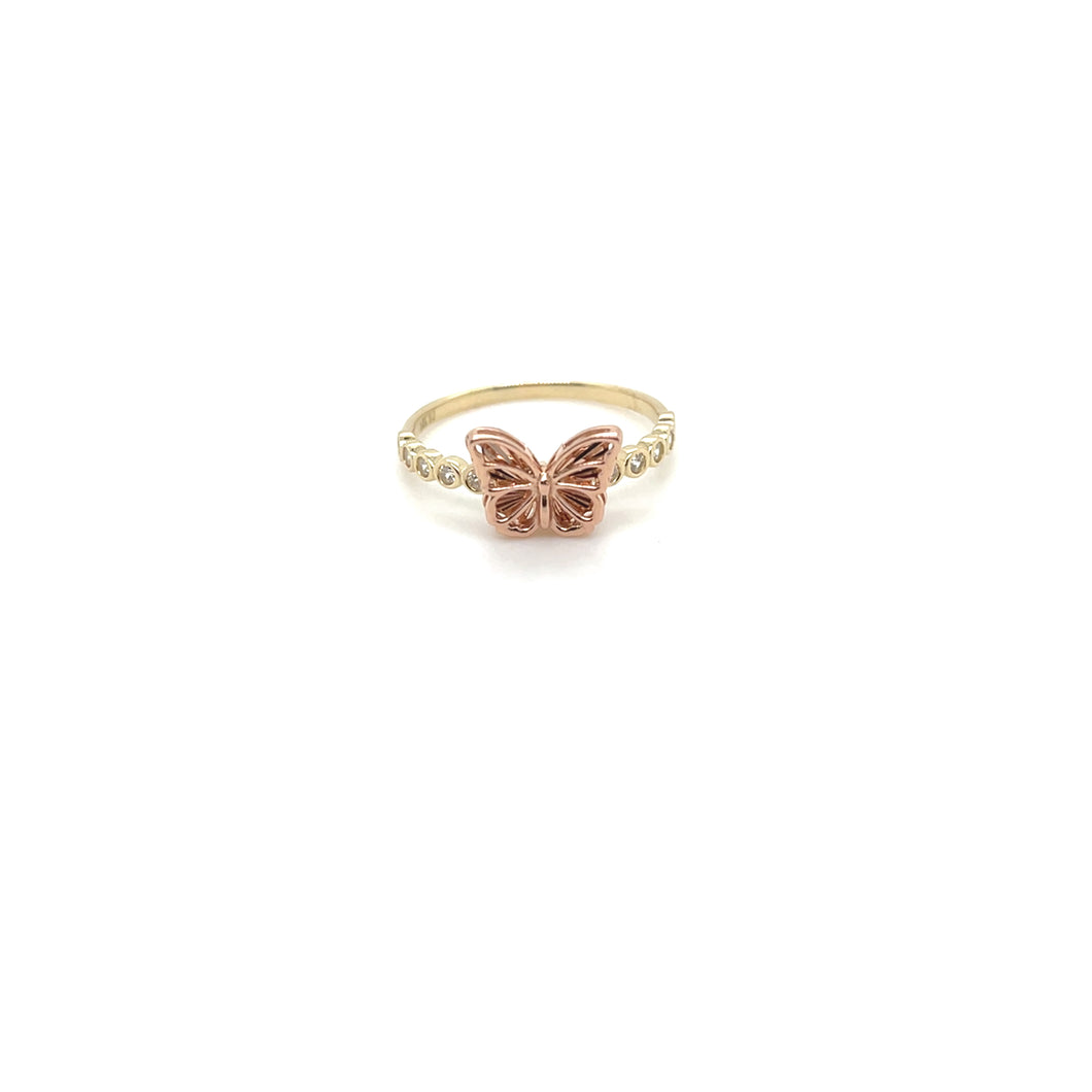 14k Gold Butterfly Ring