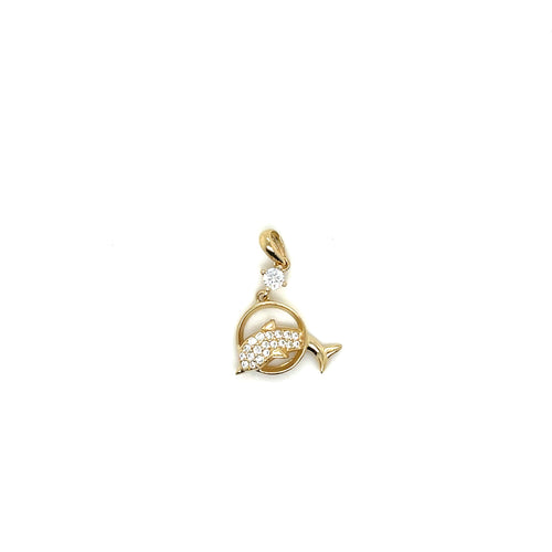 14K Gold Dolphin Pendant