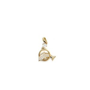 14K Gold Dolphin Pendant
