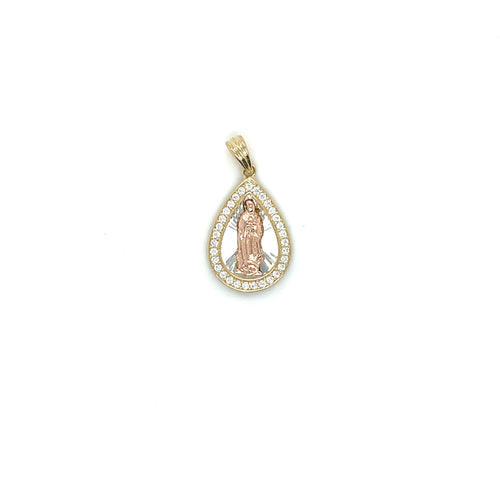 14K Gold Our Lady of Guadalupe Pendant
