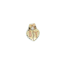 Load image into Gallery viewer, 14K Gold Our Lady of Guadalupe and Christ Breakable Heart Pendant