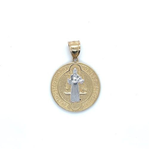 14K Gold Saint Benedict Medal Pendant