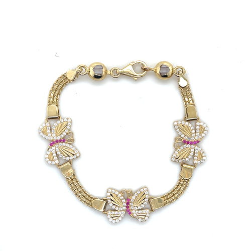 14k Gold Butterfly Bracelet