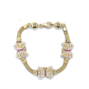 14k Gold Butterfly Bracelet