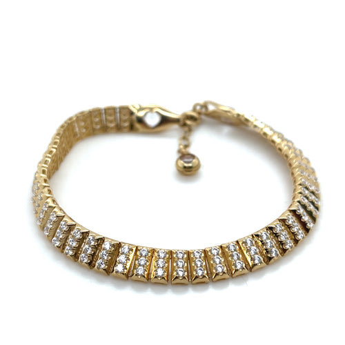 14k Gold Cubic Zirconia Bracelet
