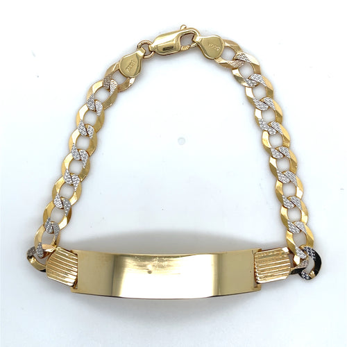 14k Gold Cuban Link ID Bracelet
