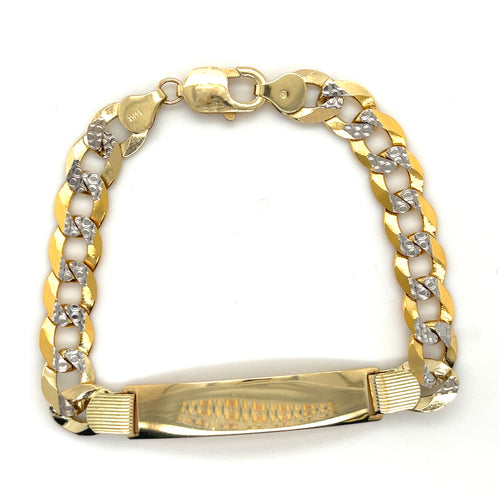 14k Gold Cuban Link ID Bracelet