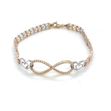 Load image into Gallery viewer, 14k Tri Gold Infinity Link Bracelet