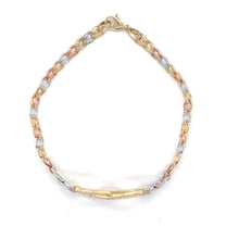 Load image into Gallery viewer, 14k Tri Gold Infinity Link Bracelet