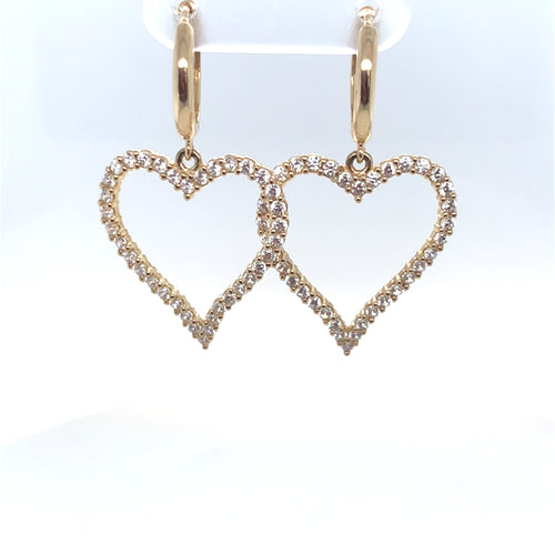 14k Gold Heart Earrings