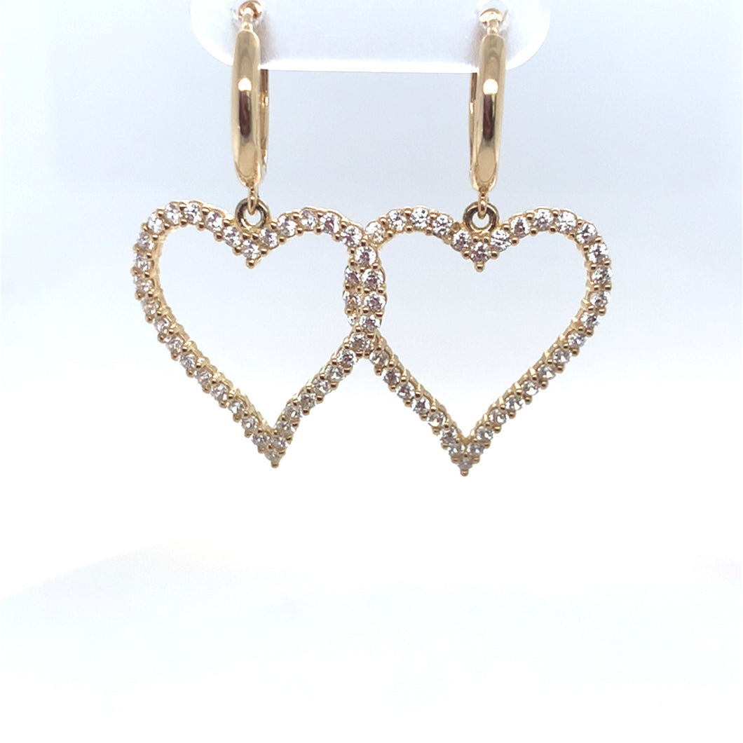 14k Gold Heart Earrings