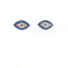 Load image into Gallery viewer, 14k Gold Blue Eye Studs