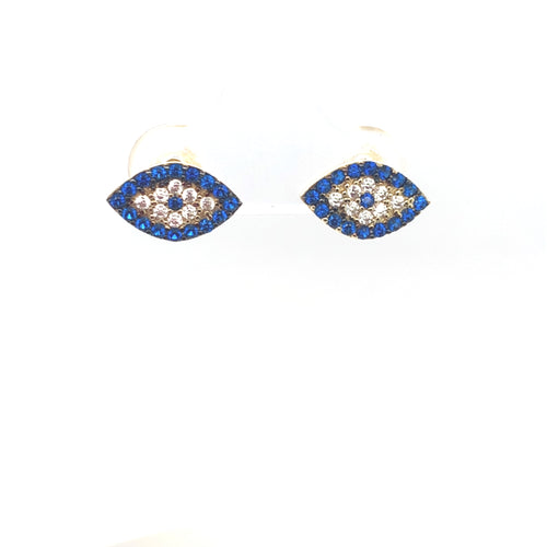 14k Gold Blue Eye Studs