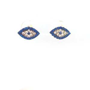14k Gold Blue Eye Studs