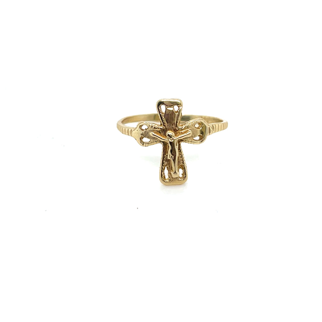14k Gold Christ Cross Ring