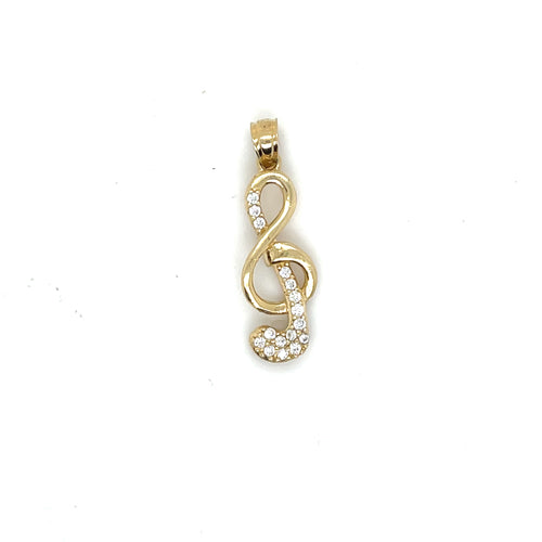 14k Gold Music Pendant