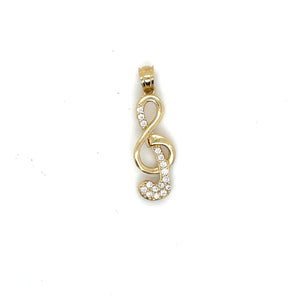 14k Gold Music Pendant