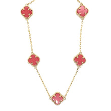 Load image into Gallery viewer, 14k Gold Red Clover Necklace