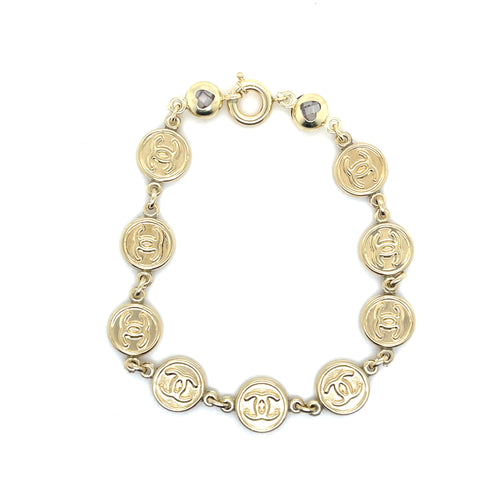 10k Gold Clover Medal Bracelet
