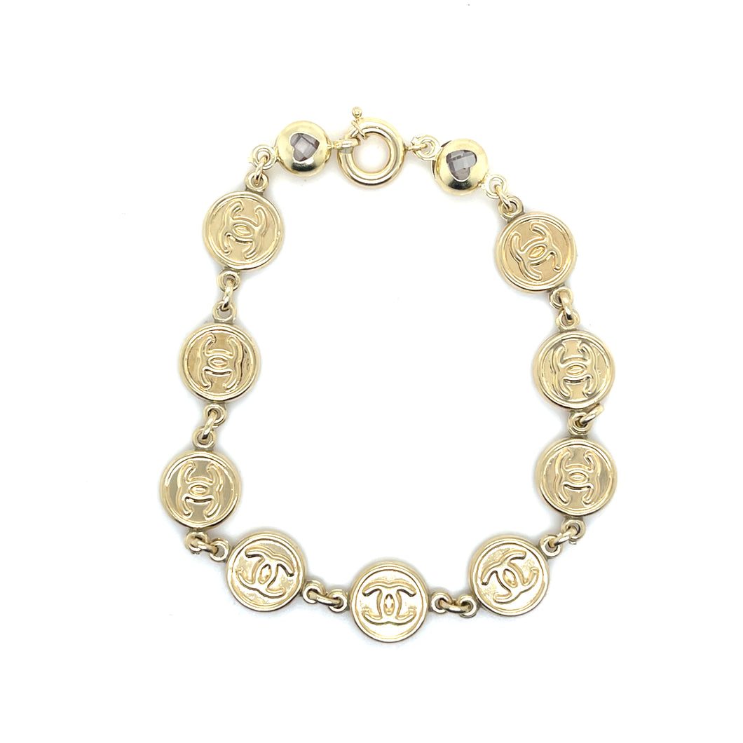 10k Gold Clover Medal Bracelet