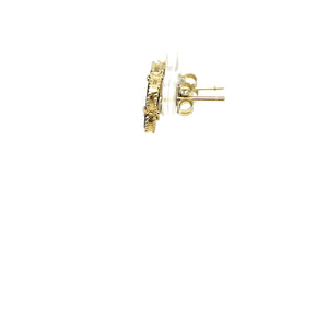 10k Gold Black Clover Earrings