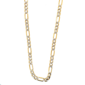 14k Gold Figaro Diamond Cut Link Chain