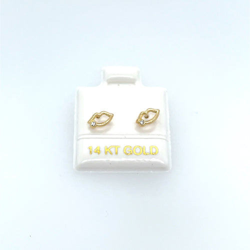14k Gold Kiss Studs