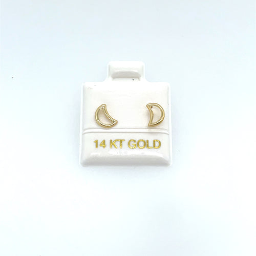 14k Gold Moon Studs