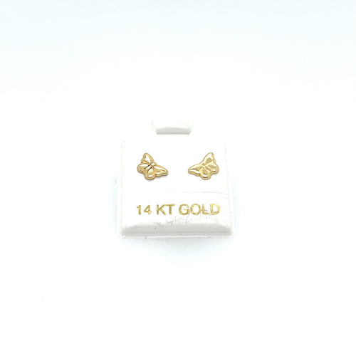 14k Gold Butterfly Studs