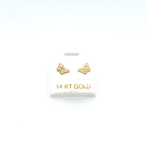 14k Gold Butterfly Studs