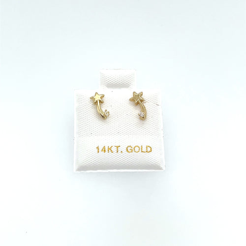 14k Gold Stars Studs