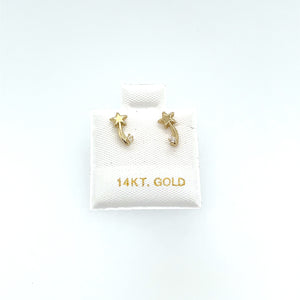 14k Gold Stars Studs