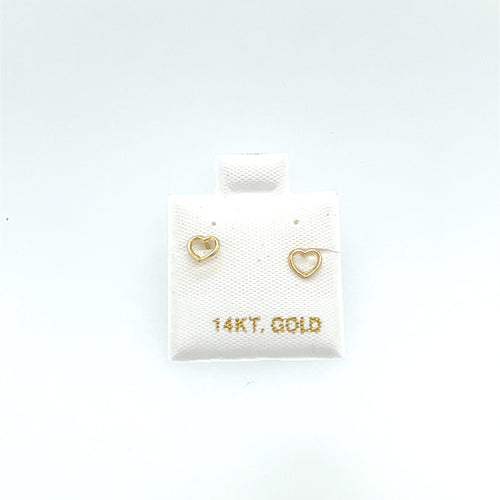 14k Gold Hearts Studs