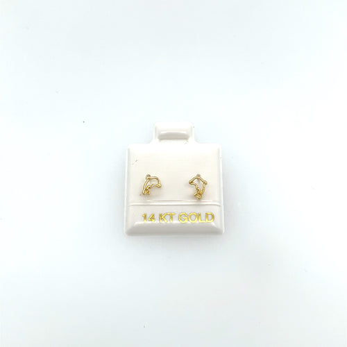 14k Gold Dolphin Studs