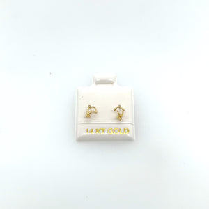 14k Gold Dolphin Studs
