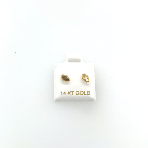 14k Gold Double Hearts Studs
