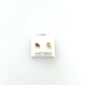 14k Gold Double Hearts Studs