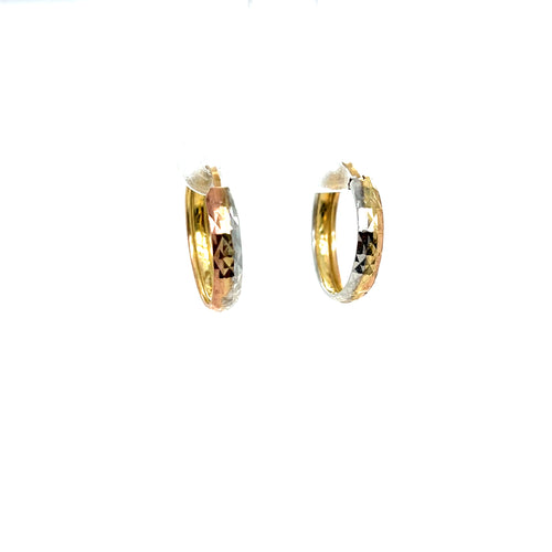10k Tri Gold Star Hoops